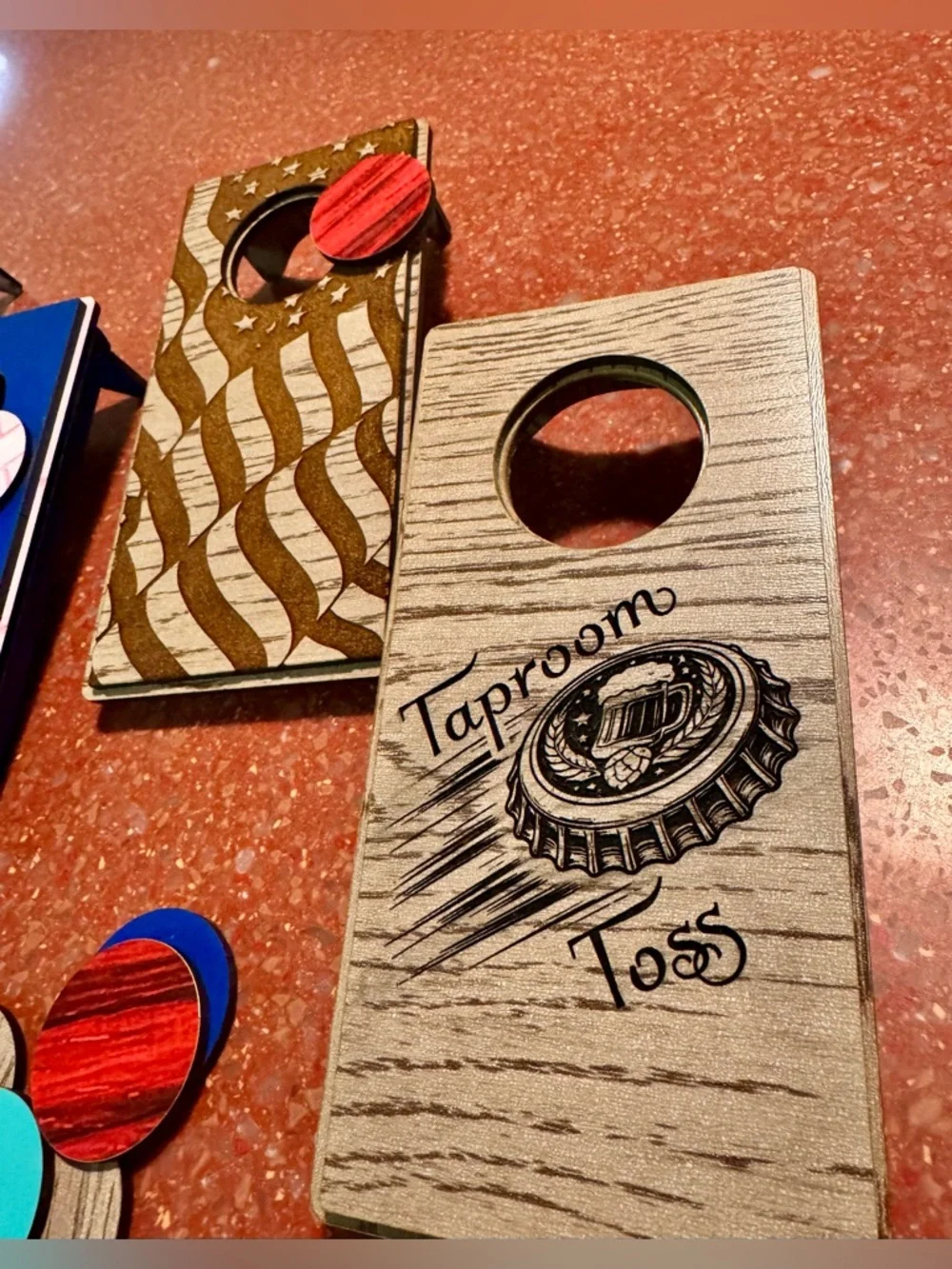 1-Hand crafted by me Wood Desktop customizable Cornhole boards made to order - Picture 9 of 11